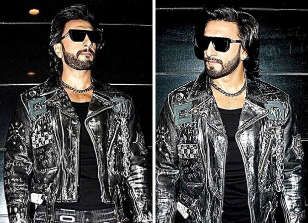Ranveer Singh Looks Dapper In Black T-shirt With Green Leather Jacket,  Giving Classy Poses