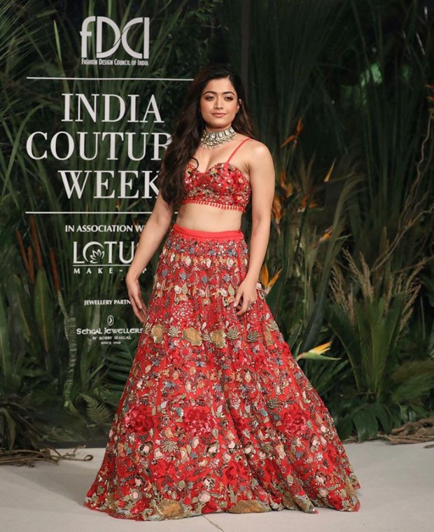 Rashmika Mandanna dons gorgeous rose red lehenga as she turns showstopper for Varun Bahl at Indian Couture Week 