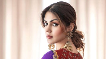 Rhea Chakraborty looks stunning in a purple saree