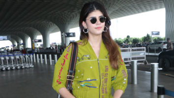 Sanjana Sanghi poses for paps in green outfit