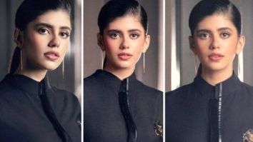 Sanjana Sanghi ups glam quotient in a sexy high-slit velvet skirt and a black men’s shirt