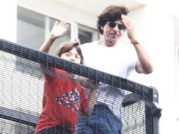 Shah Rukh Khan and AbRam greet massive crowd of fans outside Mannat on Eid Al Adha, see photos and videos
