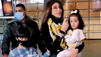 Spotted: Shilpa Shetty with her kids at airport