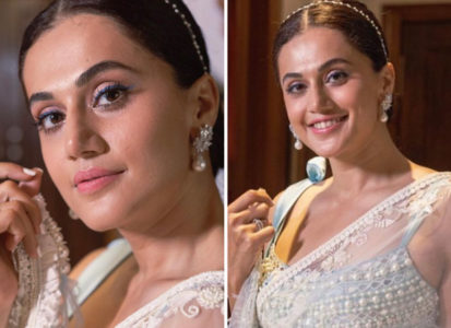 Taapsee Pannu is beauty personified in powder blue saree and embellished  blouse worth Rs. 59,900 for Shabaash Mithu promotions : Bollywood News -  Bollywood Hungama