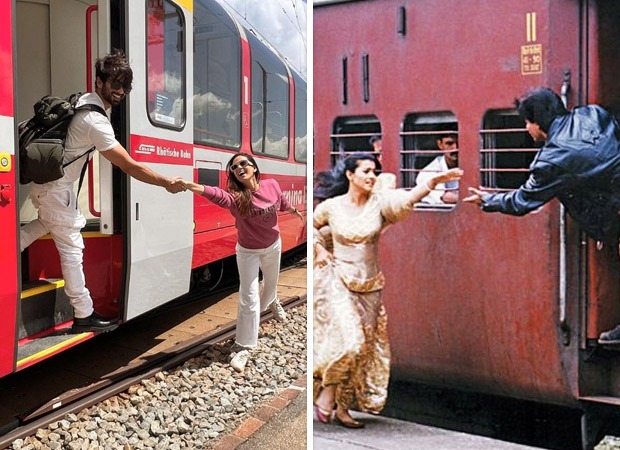 DDLJ in Switzerland once again! Shahid Kapoor and Mira Rajput recreate this iconic scene of Shah Rukh Khan and Kajol