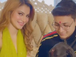 Urvashi Rautela ties rakhi for her brother and her dog Oscar