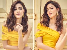 Ananya Panday looks brighter than the sun in yellow off shoulder ruched mini dress worth Rs 4K for Liger promotions