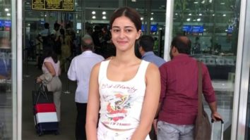 Ananya Panday spotted at the airport in white ripped jeans