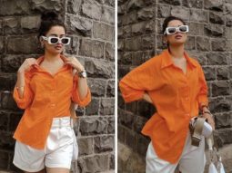 Avneet Kaur takes over streets of Mumbai in chic oversized orange shirt and white shorts