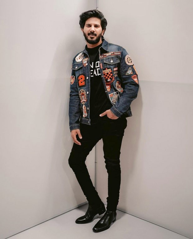 Dulquer Salmaan looks suave in denim jacket and black jeans for Sita Ramam promotions