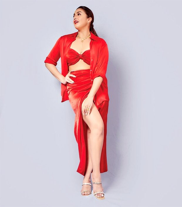 Huma Qureshi Radiates Hotness In A Red Skirt And Bandeau Top As She