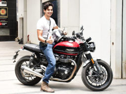 Ishaan Khatter poses for paps on a bike