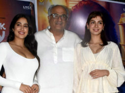 Janhvi Kapoor poses for paps with father Boney Kapoor