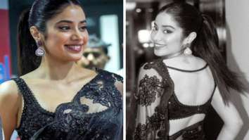 Janhvi Kapoor stuns in sheer black organza saree and sleeveless blouse