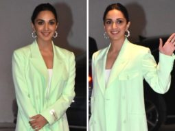 Kiara Advani sports pastel blazer with shorts and Rs. 1.50 Lakh Bottega Veneta purse at the JugJugg Jeeyo success bash