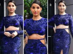 Nora Fatehi dazzles in purple fish-cut body-con dress as she shoots for Jhalak Dikhla Jaa season 10