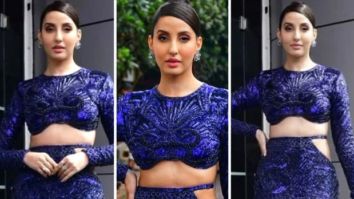 Nora Fatehi dazzles in purple fish-cut body-con dress as she shoots for Jhalak Dikhla Jaa season 10