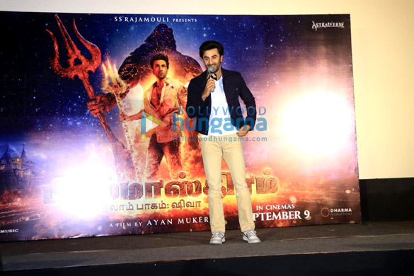 photos ranbir kapoor nagarjuna and s s rajamouli snapped at brahmastra part one shiva promotions in chennai1 1