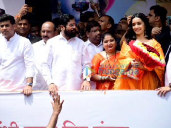 Shraddha Kapoor snapped with CM Eknath Shinde at Tembhi Naka in Thane for Gokulashtami celebrations