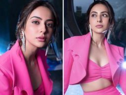 Rakul Preet Singh stuns in a hot pink bralette and cropped jacket at Cuttputlli trailer launch