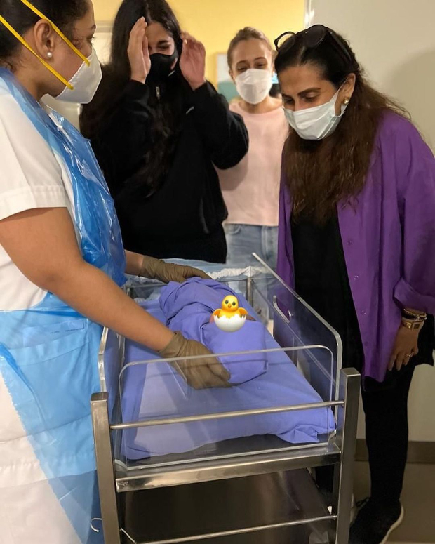 Rhea Kapoor breaks down in tears upon meeting Sonam Kapoor and Anand Ahuja's baby boy; see first photos of 'maasi' and 'nani' Sunita Kapoor with the newborn