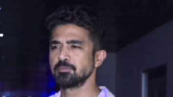 Saqib Saleem poses for paps in a matching lavender outfit and white sneakers