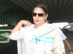 Shabana Azmi snapped at the airport in white salwaar