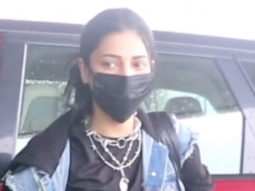 Shruti Hasan spotted at the airport in denim jacket
