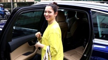 Tamannaah Bhatia waves at paps in matching yellow outfit