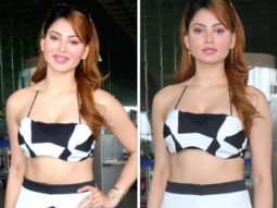 Urvashi Rautela makes hearts skip a beat as she gets captured at the Mumbai airport in a Checkmate Co-ord Set