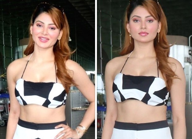 Sexy Videos Of Urvashi Rautela Fucking Her Heroine - Urvashi Rautela makes hearts skip a beat as she gets captured at the Mumbai  airport in a Checkmate Co-ord Set : Bollywood News - Bollywood Hungama