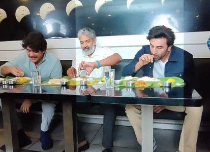 Pics: Ranbir Kapoor, Nagarjuna, SS Rajamouli enjoy traditional meal as they  promote 'Brahmastra' in Chennai