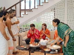 Vijay Deverakonda and Ananya Panday attend a Pooja in Hyderabad for the success of Liger