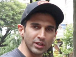 Aditya Roy Kapur snapped in a simple black tshirt and cap