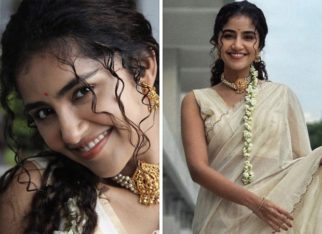 Anupama Parameswaran sends her best wishes for Onam dressed in a white and gold saree