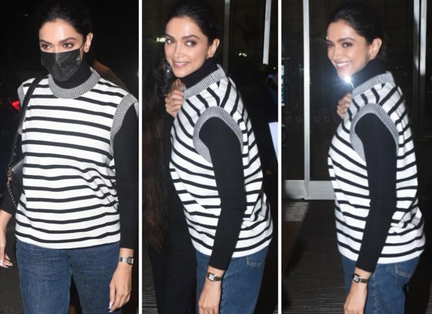 Deepika Padukone looks stunning a blue crochet sweater as she gets clicked  at the airport