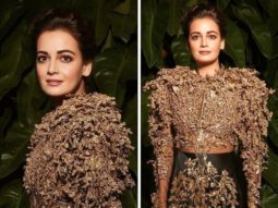 Dia Mirza is a sight to behold in a 3D embroidered gown designed by Rahul Mishra for the Filmfare Awards 2022