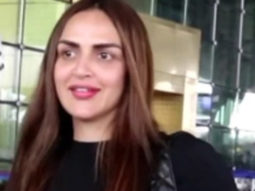 Esha Deol smiles as she poses for paps at the airport