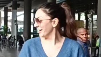 Hansika Motwani smiles for paps at the airport