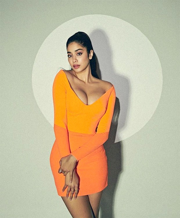 Janhvi Kapoor looks bold & bright in an orange dress as she attends an event in Mumbai