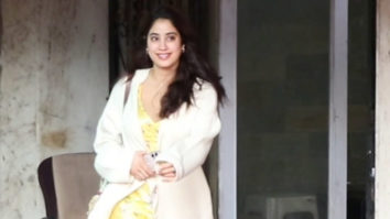 Janhvi Kapoor smiles for paps in a cute yellow outfit