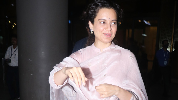 Kangana Ranaut snapped in a cheerful mood chatting with paps