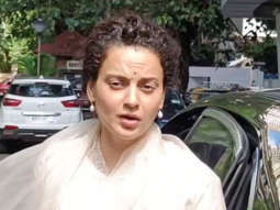 Kangana Ranaut waves at paps in traditional salwar
