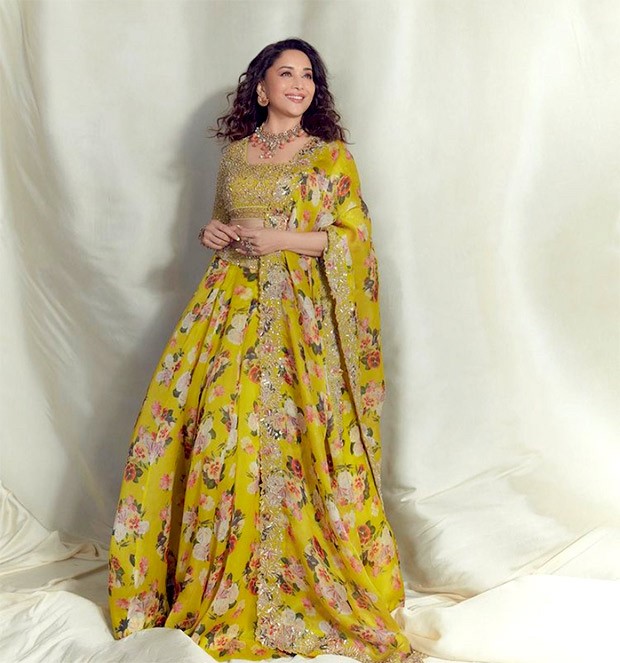 Madhuri Dixit in Prints by Radhika’s green floral lehenga set worth Rs. 1 Lakh epitomises elegance and style