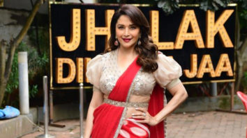 Madhuri Dixit looks like a beauty queen in red retro saree