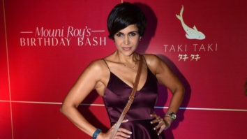 Mandira Bedi smiles for paps in a gorgeous dress
