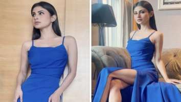 Mouni Roy’s blue thigh-high slit dress by Deme is perfect for casual weekend