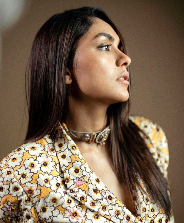 Mrunal Thakur slays in classy floral co-ord set for Sita Ramam promotions