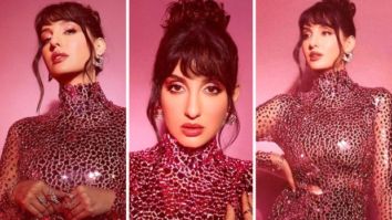 Nora Fatehi looks sizzling in a body-con Atelier Zuhra pink mirror mosaic gown