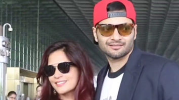 Paps congratulate Ali Fazal and Richa Chadha as they arrive at the airport